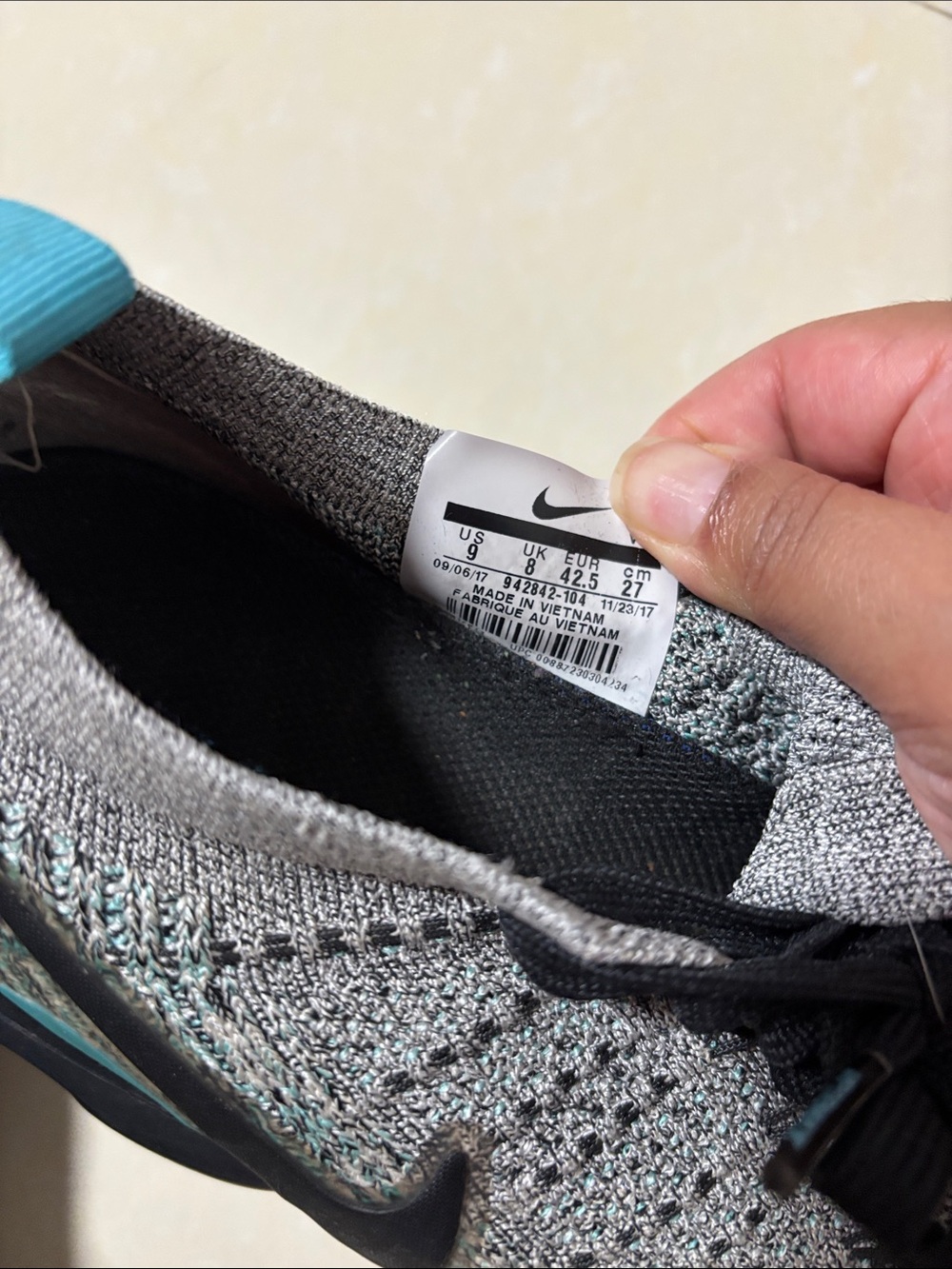 Nike Air VaporMax Flyknit 2.0 Dusty Cactus Running Shoes Size 9 - Picture 5 of 6